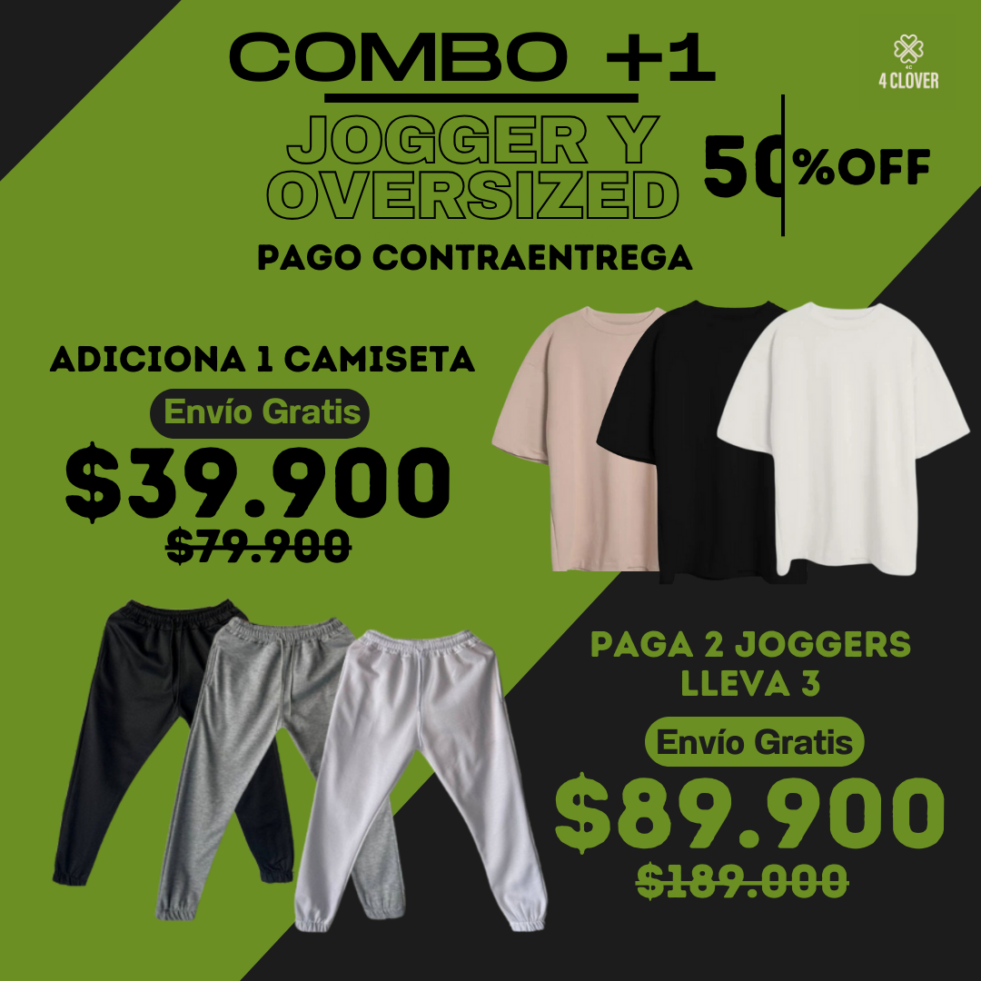 COMBO 3 JOGGERS + 1 OVERSIZED