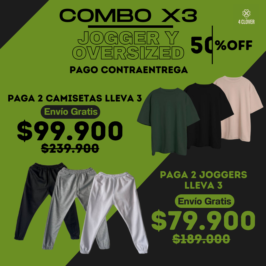 COMBO 3 JOGGERS + 3 OVERSIZED